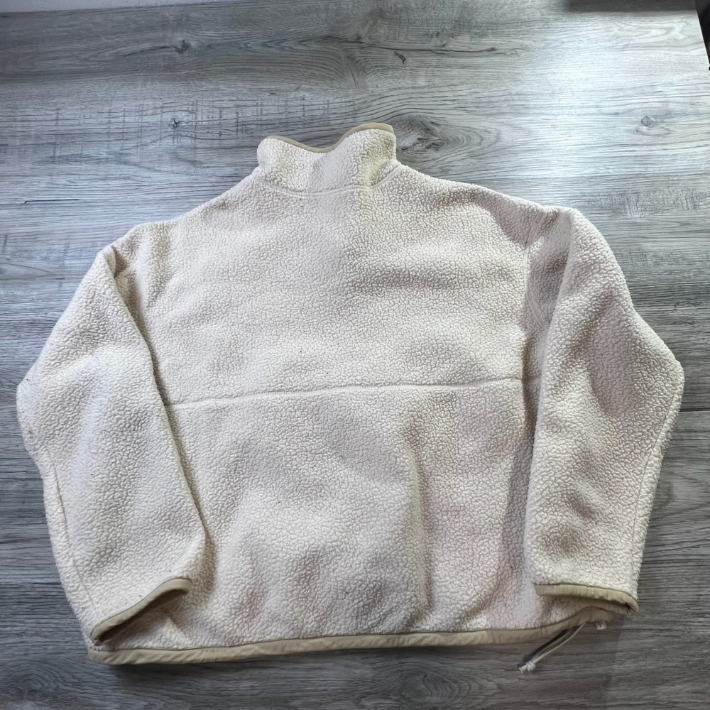 The North Face Pullover Womens XL Cream Dunraven Sherpa Fleece Snap quarter J99 - Picture 4 of 7